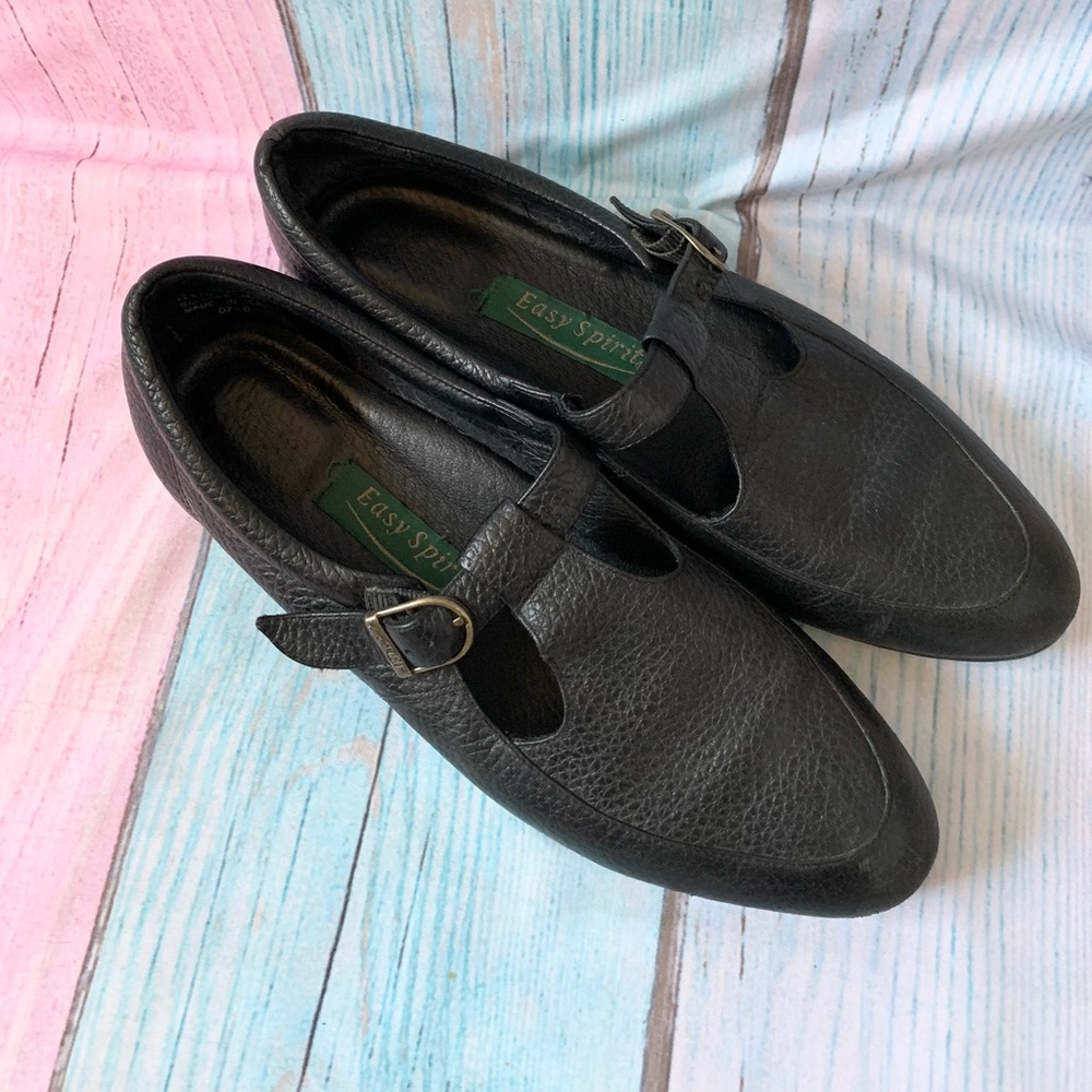 Black easy spirit low heel flats Mary Janes